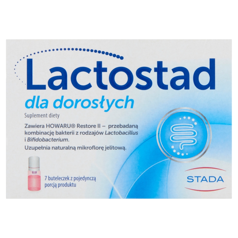 Lactostad dla dorosłych płyn na przywrócenie i utrzymanie prawidłowej flory bakteryjnej, 7 ampułek x 7 ml