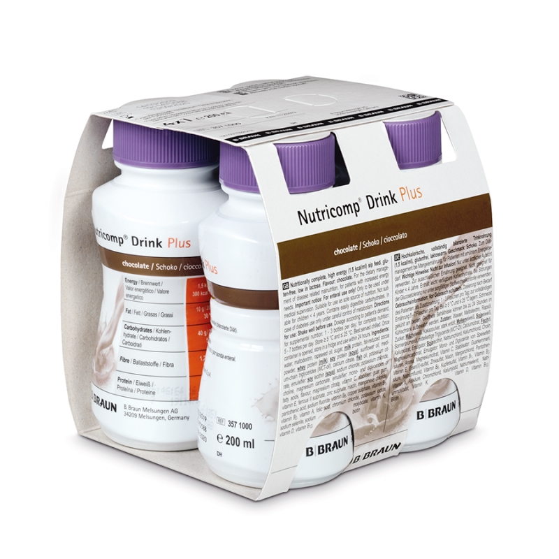 Nutricomp Drink Plus, czekoladowy, 4 x 200 ml