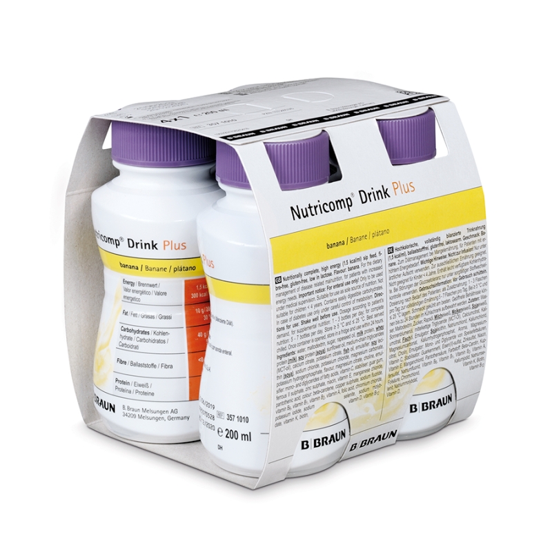 Nutricomp Drink Plus, bananowy, 4 x 200 ml