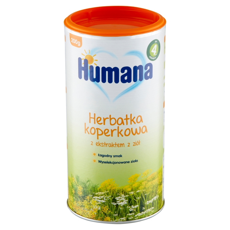 Humana Herbatka Koperkowa, kompozycja kopru włoskiego, kminu i inuliny dla niemowląt, 200 g