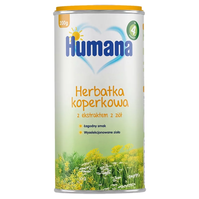 Humana Herbatka Koperkowa kompozycja kopru włoskiego, kminu i inuliny dla niemowląt, 200 g
