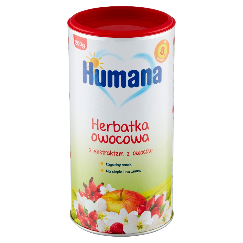 Humana Herbatka Owocowa, z ekstraktem z owoców po 8 miesiącu, 200 g
