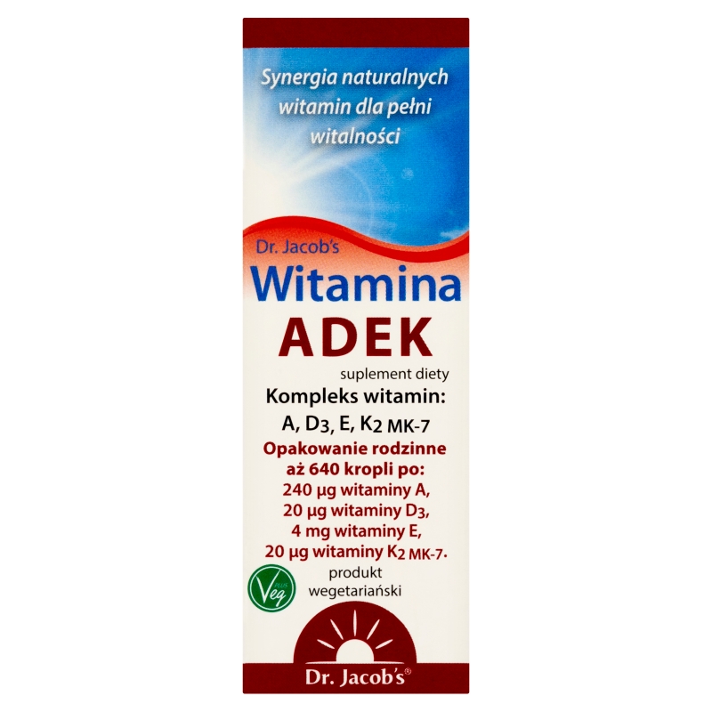 Dr. Jacob’s Witamina ADEK  krople z kompleksem witamin rozpuszczalnych w tłuszczach, 20 ml