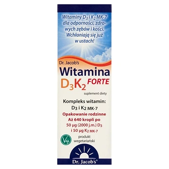 Dr. Jacob’s Witamina D3 K2 FORTE , krople w butelce, 20 ml