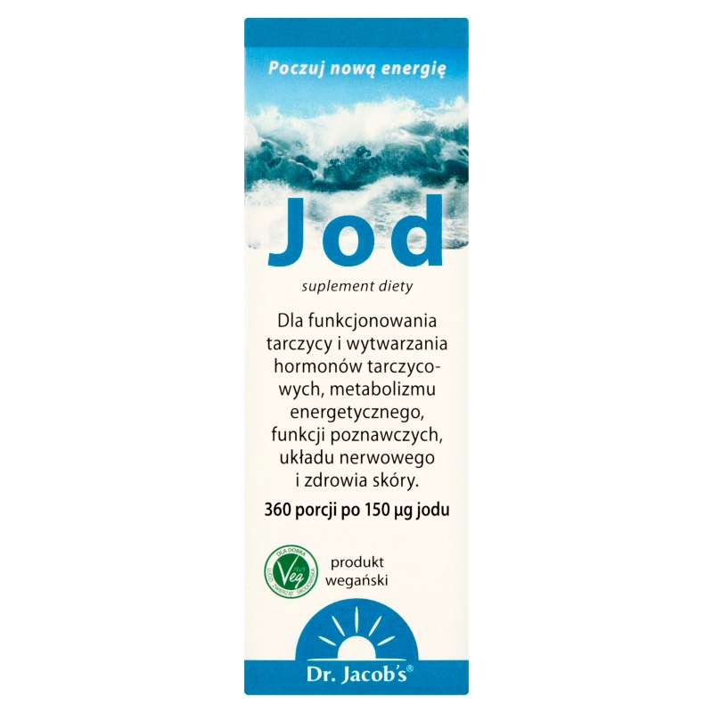Dr. Jacob's Jod, krople zawierające jod wspomagający prawidłowe funkcjonowanie tarczycy, 20 ml