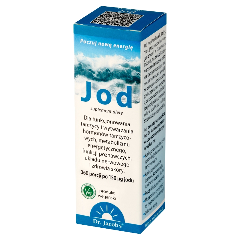 Dr. Jacob's Jod, krople zawierające jod wspomagający prawidłowe funkcjonowanie tarczycy, 20 ml