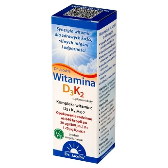 Dr. Jacob's Witamina D3K2, krople w butelce, 20 ml