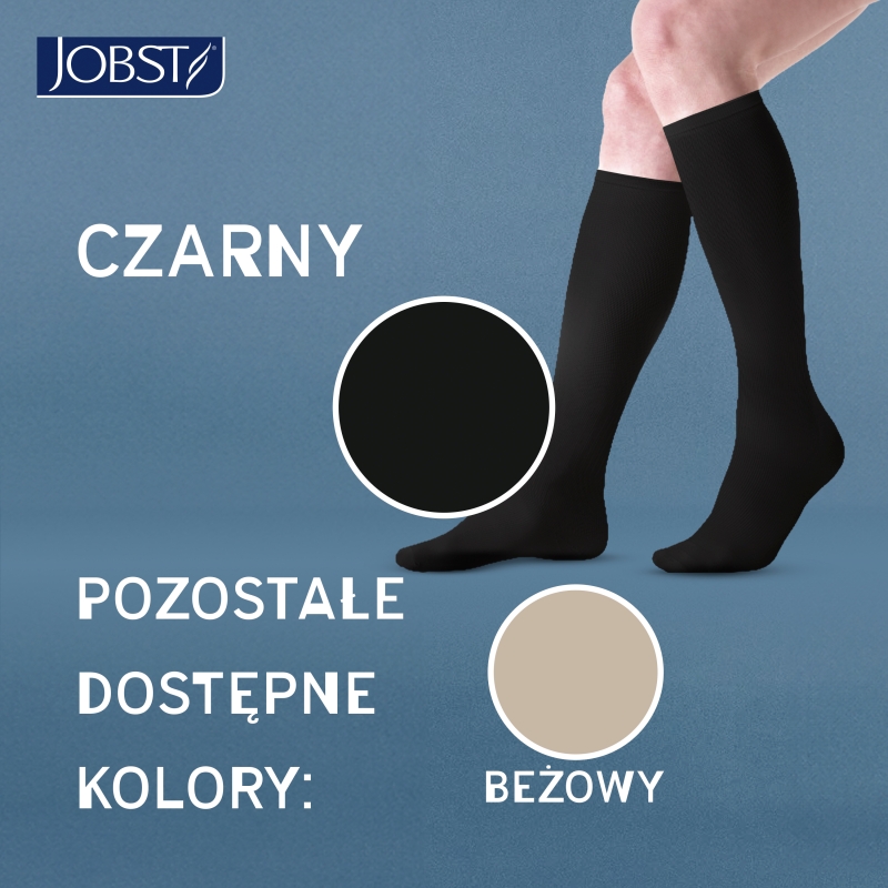 JOBST Travel, podkolanówki uciskowe dla podróżujących 15-20mmHg rozmiar 4 czarne, 1 para