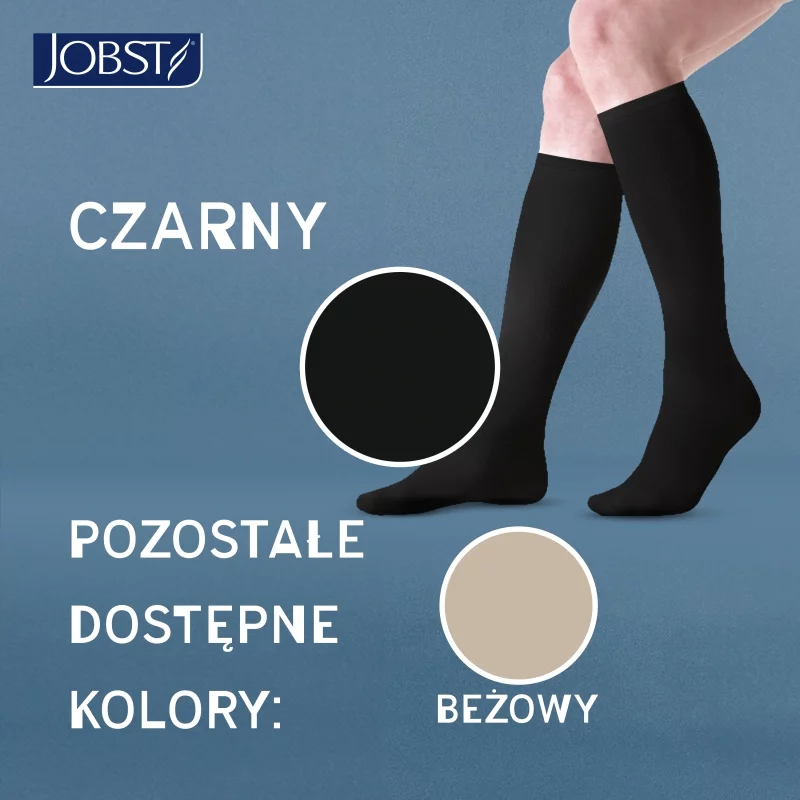 JOBST Travel, podkolanówki uciskowe dla podróżujących 15-20mmHg rozmiar 4 czarne, 1 para