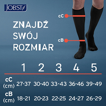 JOBST Travel, podkolanówki uciskowe dla podróżujących 15-20mmHg rozmiar 4 czarne, 1 para