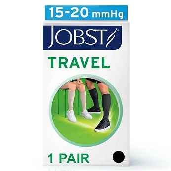 JOBST Travel, podkolanówki uciskowe dla podróżujących 15-20mmHg rozmiar 4 czarne, 1 para