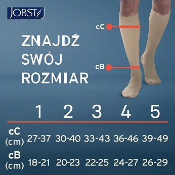 JOBST Travel , podkolanówki uciskowe dla podróżujących 15-20mmHg rozmiar 4 beż, 1 para