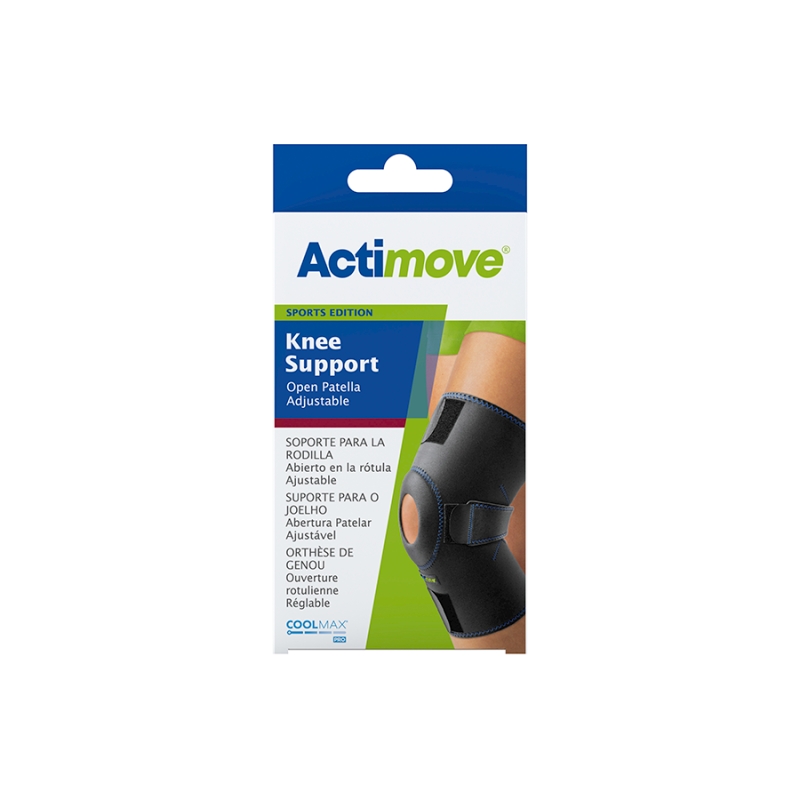 Actimove Sports Edition, orteza stawu kolanowego z odsłoniętą rzepką, czarna, 1 szt.