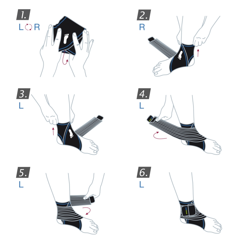 Actimove Sports Edition, stabilizator stawu skokowego z elastycznym pasem do owijania, rozmiar L, 1 szt.