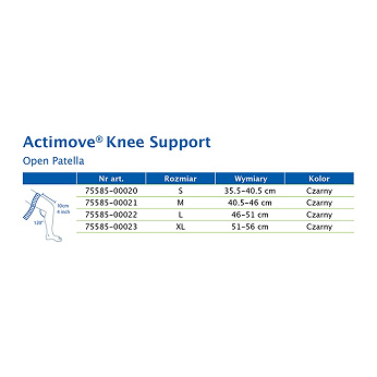 Actimove Sports Edition, orteza stawu kolanowego z odsłoniętą rzepką, rozmiar S, 1 szt.