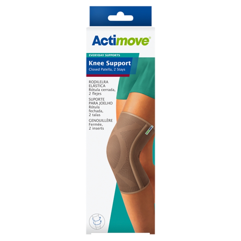 Actimove KNEE SUPPORT CLOSED PATELLA opaska stabilizująca staw kolanowy z zabudowaną rzepką i 2 fiszbinami, rozmiar XL, 1 szt.