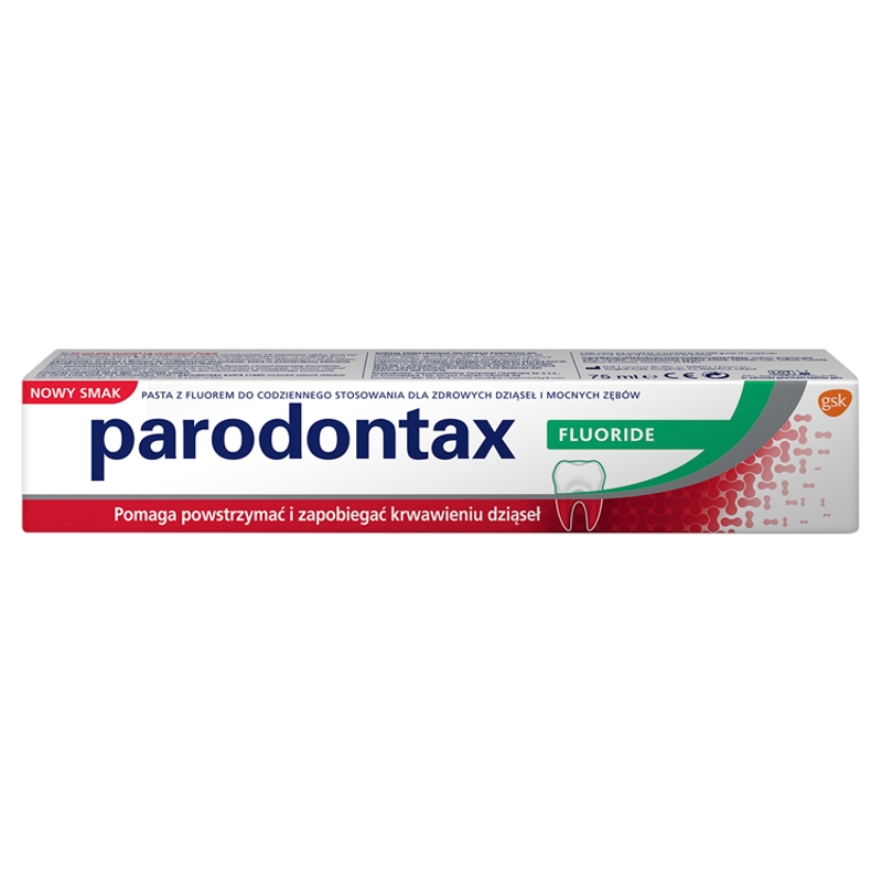 Parodontax Fluoride, pasta do zębów zapobiegająca krwawieniu dziąseł, tuba 75 ml