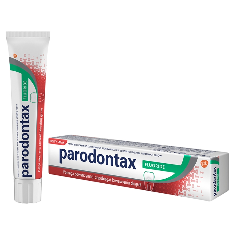 Parodontax Fluoride, pasta do zębów zapobiegająca krwawieniu dziąseł, tuba 75 ml
