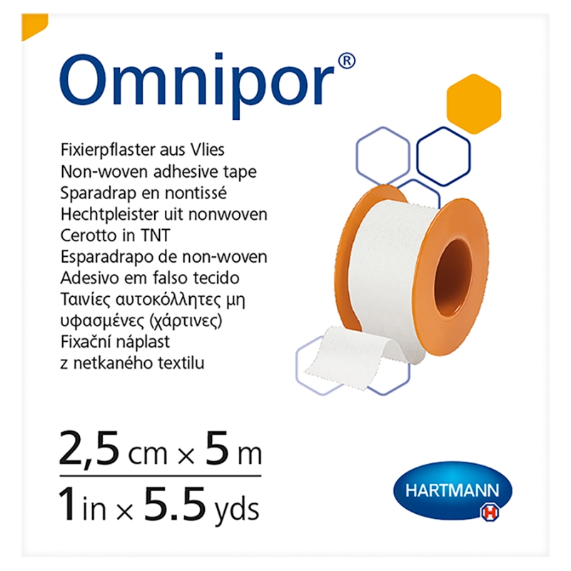 Plaster OMNIPOR  włókninowy na kółku, 2,5 cm x 5 m