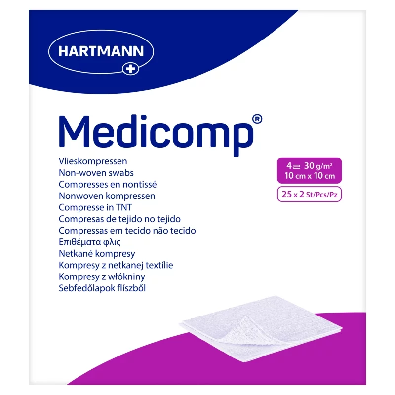 Kompresy MEDICOMP jałowe 10 x 10 cm, 50 szt.