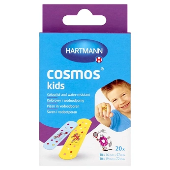Cosmos Kids, plaster kolorowy i wodoodporny dla dzieci, 20 szt.