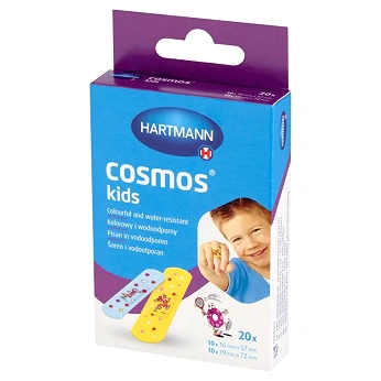 Cosmos Kids, plaster kolorowy i wodoodporny dla dzieci, 20 szt.