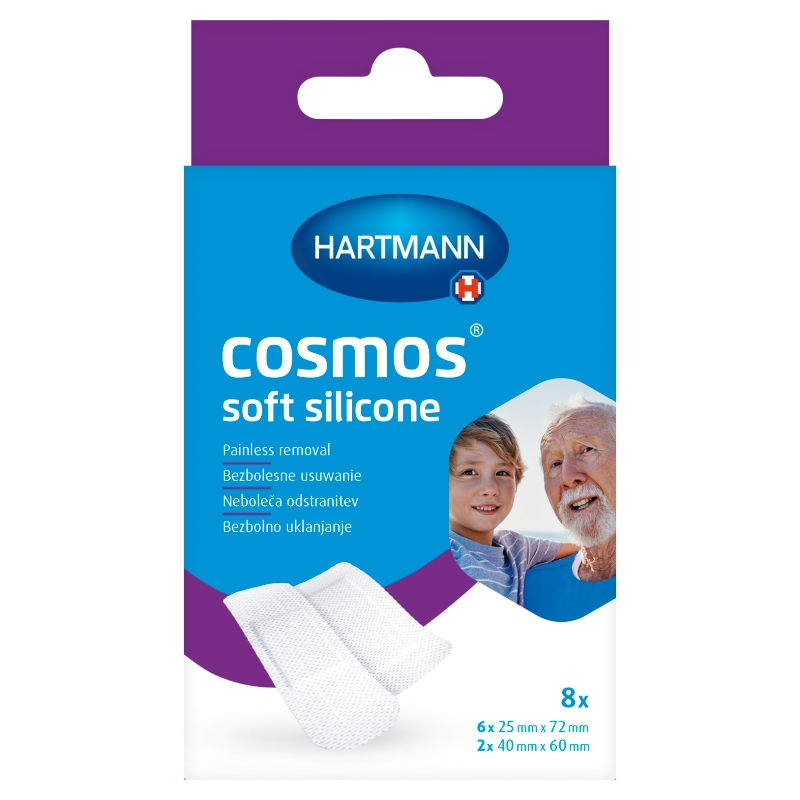 Cosmos Soft Silicone  plaster bezboleśnie usuwalny 2 rozmiary, 8 szt.
