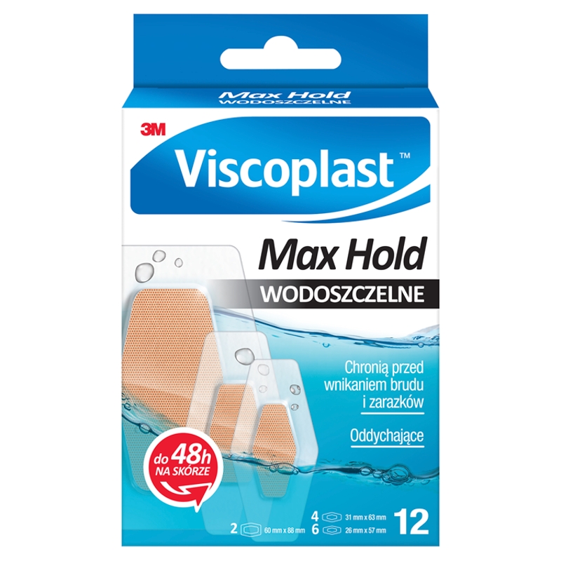 Viscoplast Max Hold  plastry oddychające, 12 szt.