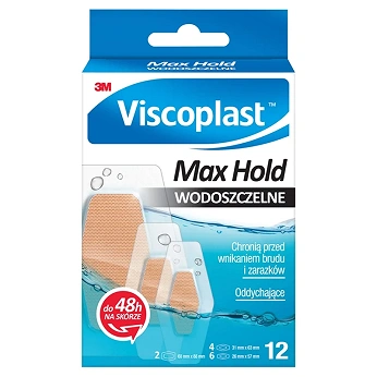 Viscoplast Max Hold , plastry oddychające, 12 szt.