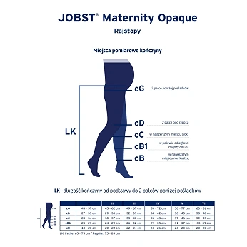 JOBST Maternity Opaque, rajstopy uciskowe dla kobiet w ciąży, CCL1 czarne, rozmiar 6 ZP, 1 para