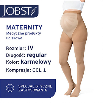 JOBST Maternity Opaque, rajstopy uciskowe dla kobiet w ciąży, CCL1 karmel, rozmiar 4 ZP, 1 para