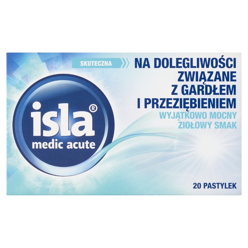Isla medic acute pastylki na dolegliwości związane z gardłem i przeziębieniem, 20 szt. 