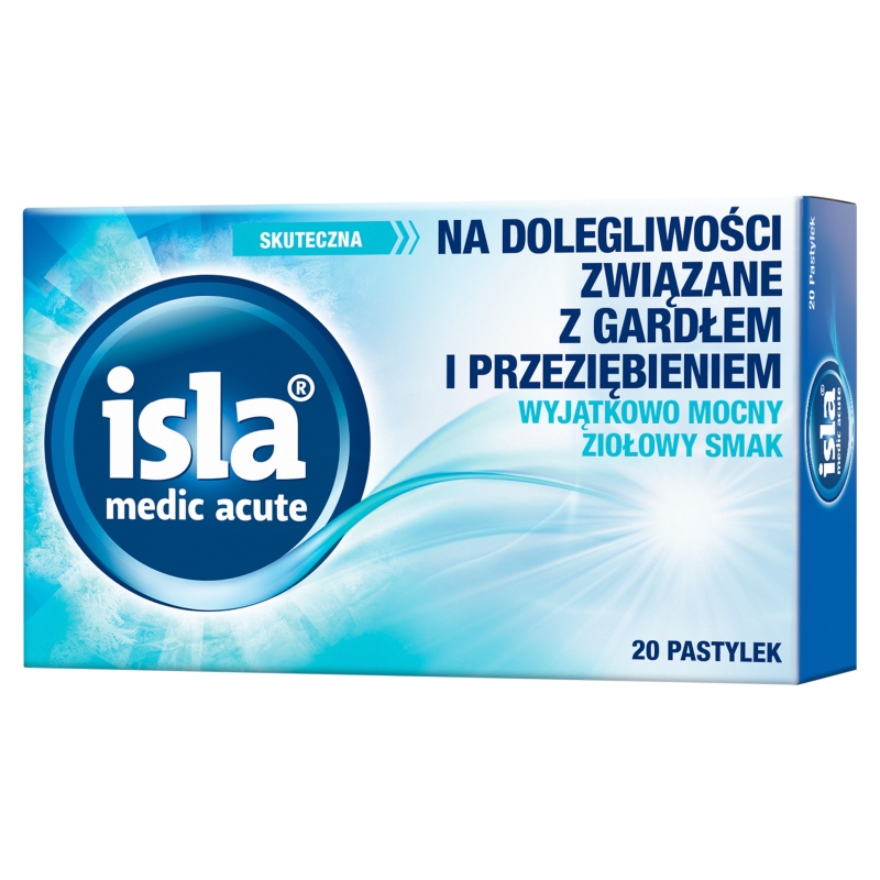 Isla medic acute, pastylki na dolegliwości związane z gardłem i przeziębieniem, 20 szt.