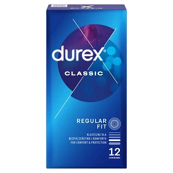 Durex Classic, prezerwatywa klasyczna, 12 szt.