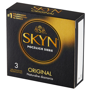 Unimil Skyn Original, nielateksowe prezerwatywy, 3 szt.
