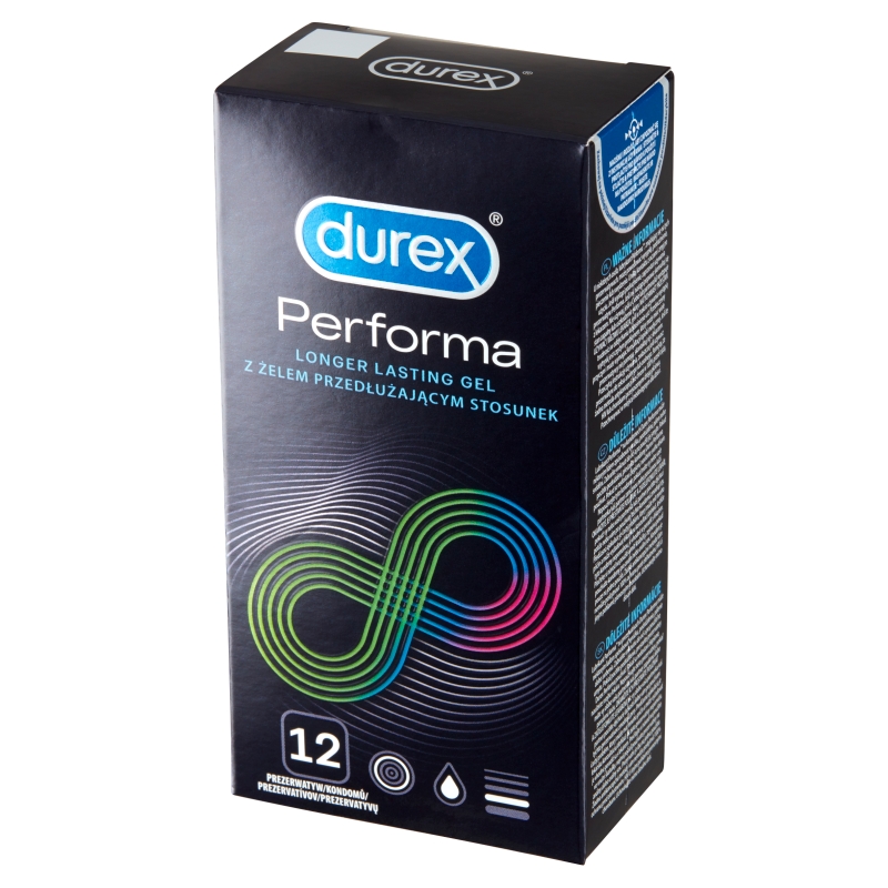 Durex Performa Now Easy-on, prezerwatywy przedłużające stosunek, 12 szt.