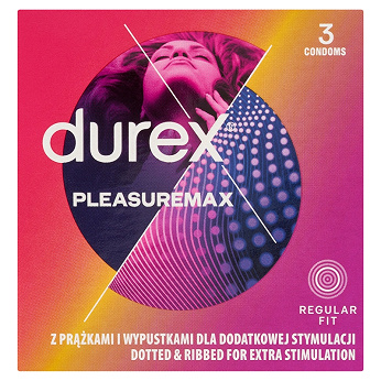 Durex PleasureMax, prezerwatywy ze zwiększoną ilością lubrykantu, 3 szt.