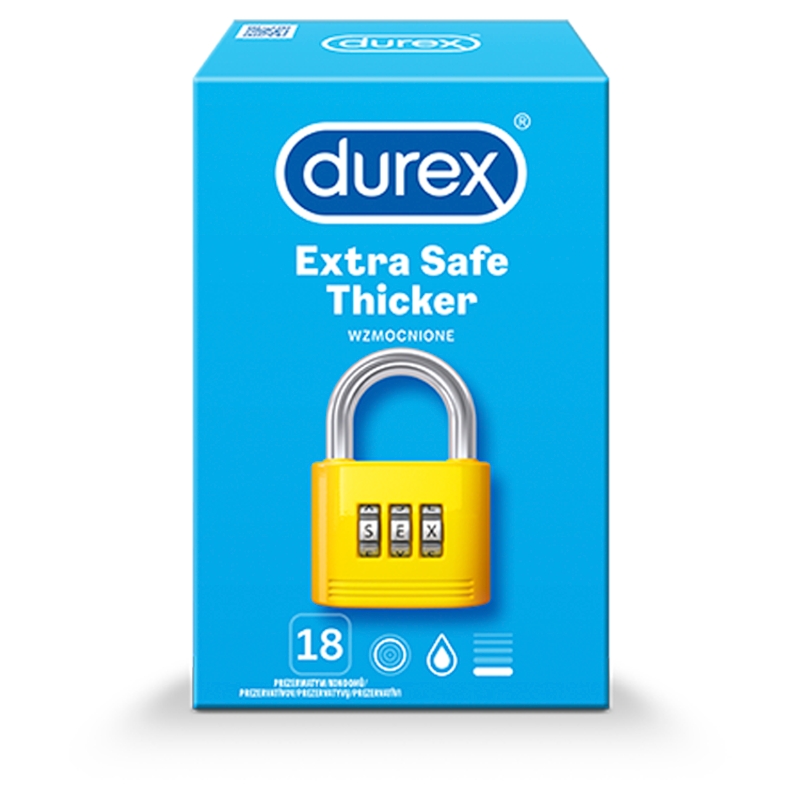 Durex Extra Safe, prezerwatywy pogrubione, 18 szt.