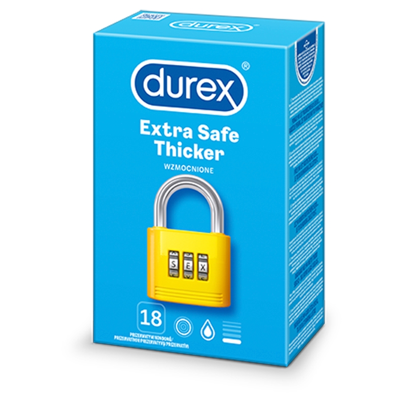Durex Extra Safe, prezerwatywy pogrubione, 18 szt.
