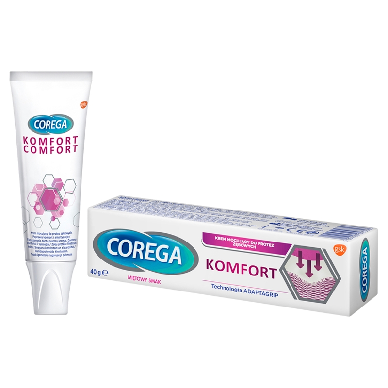 Corega Komfort, krem mocujący do protez zębowych, 40 g