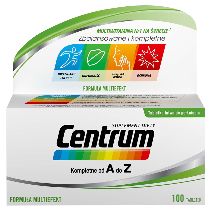 Centrum kompletne od A do Z , tabletki z zestawem witamin i minerałów dla dorosłych, 100 szt.