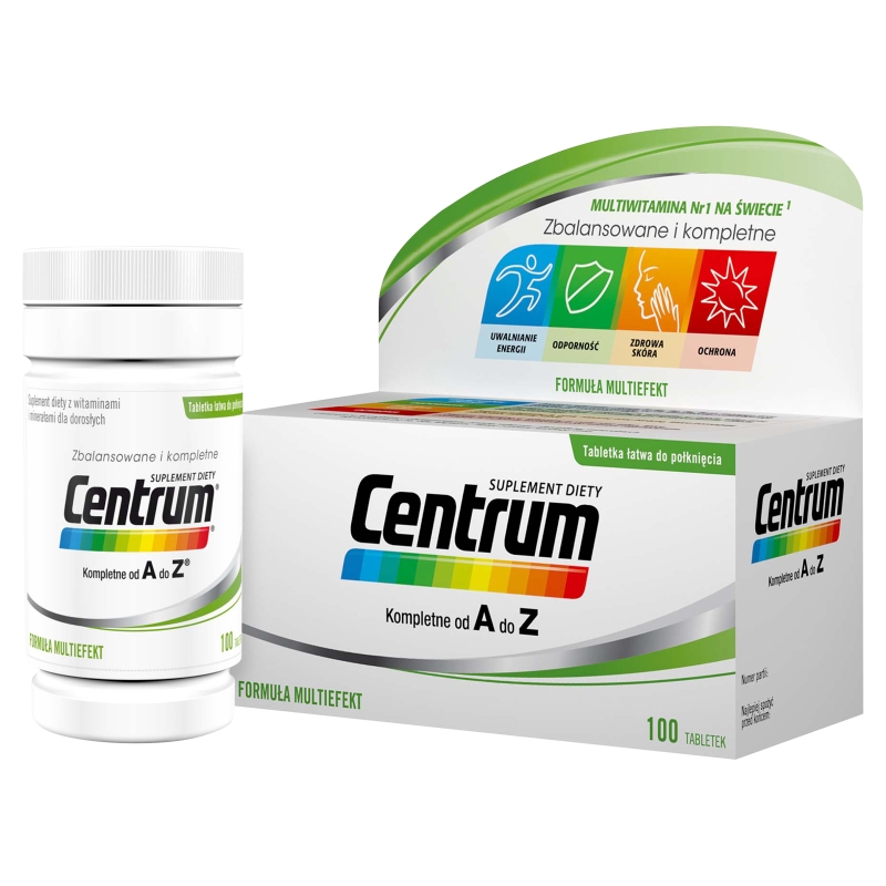 Centrum kompletne od A do Z, tabletki z zestawem witamin i minerałów dla dorosłych, 100 szt.
