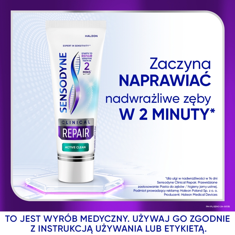 Sensodyne Clinical Repair Active Clean, pasta, 75 ml