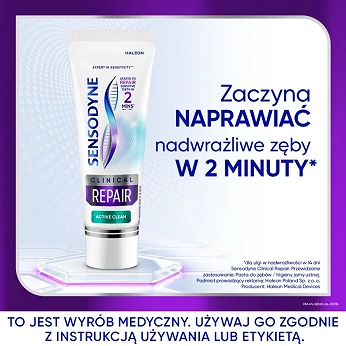 Sensodyne Clinical Repair Active Clean, pasta, 75 ml