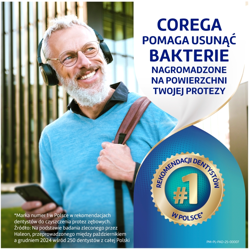 Corega Tabs Bio Formuła, tabletki do czyszczenia protez zębowych, smak miętowy, 136 szt.