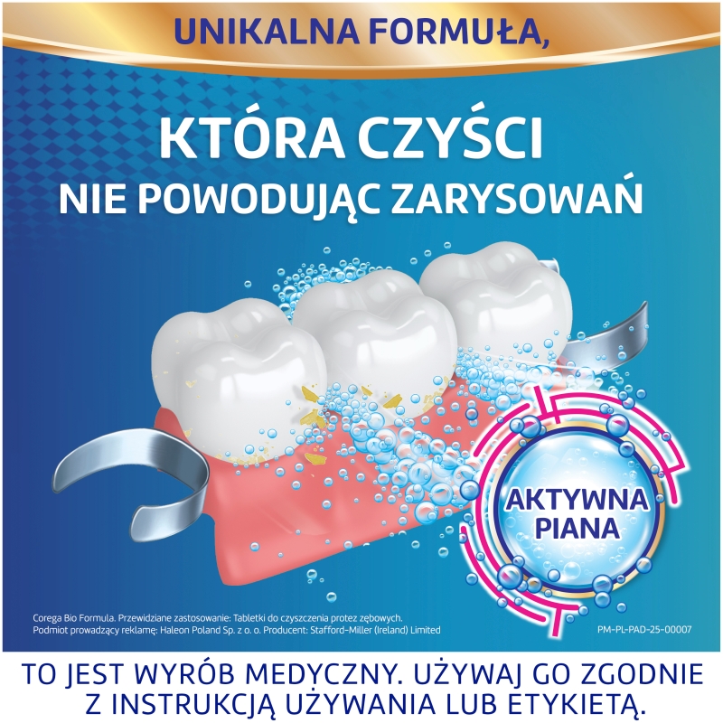 Corega Tabs Bio Formuła, tabletki do czyszczenia protez zębowych, smak miętowy, 136 szt.