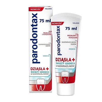 Parodontax Dziąsła + Świeży oddech, Nadwrażliwość, pasta do zębów, 75 ml