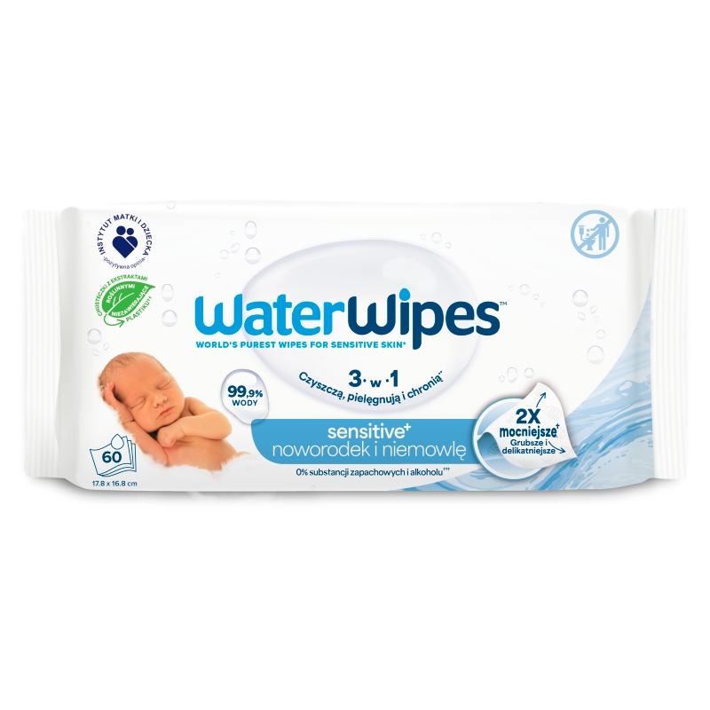 WaterWipes BIO  chusteczki nasączone czystą wodą, 60 szt.