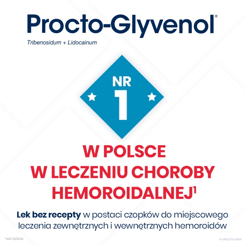 Procto-Glyvenol , czopki do miejscowego leczenia hemoroidów, 10 szt.