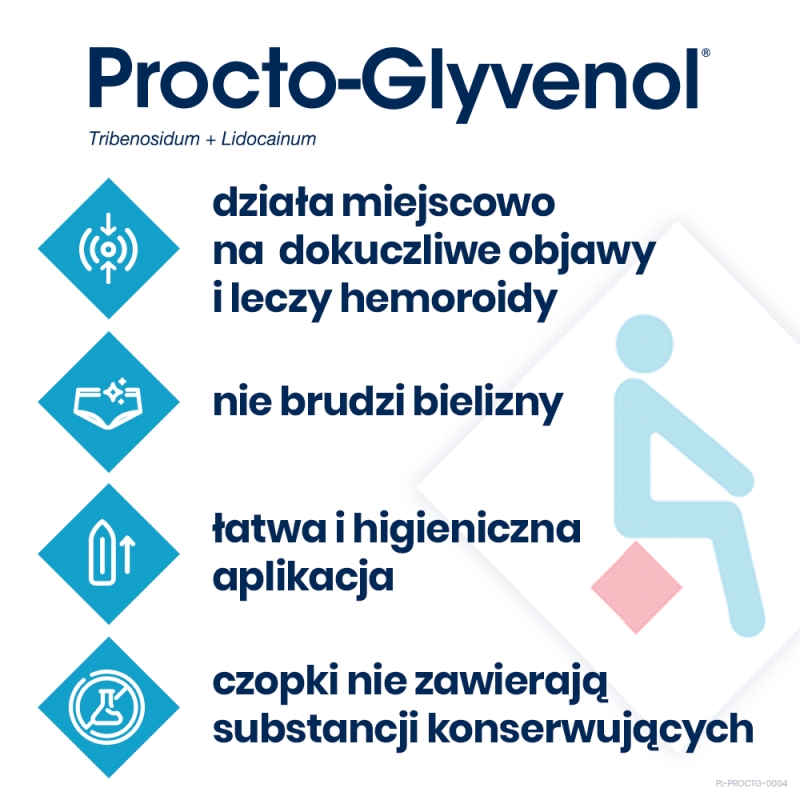 Procto-Glyvenol , czopki do miejscowego leczenia hemoroidów, 10 szt.